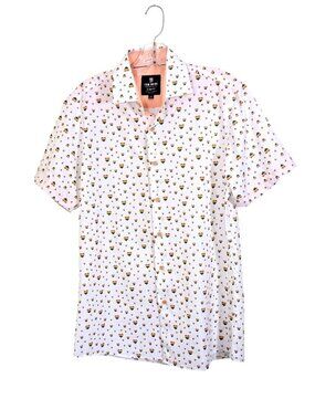 Tom Baine Pride Rainbow Hearts Performance Shirt Mens Medium Slim Fit Stretch